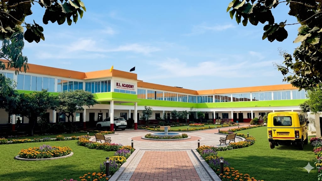 R.L. Academy campus with beautiful garden and school building